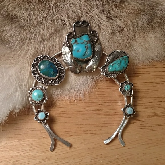 NaturesVintageJewels Jewelry - Handmade Naja Sterling turquoise squash blossom